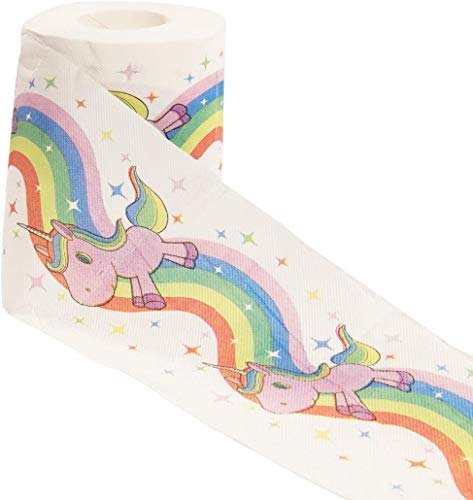 getDigital 13013 Einhorn Regenbogen Toilettenpapier in Geschenkbox | 1 Rolle mit je 200 Blatt | weich 3lagig von getDigital