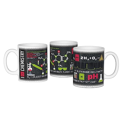 getDigital Wissenschaftsbecher Chemie- Perfekte Kaffeetasse für Schüler, Studenten, Chemiker und andere Wissenschaftler-300 ml, Keramik, Schwarz Weiß, 1 Stück (1er Pack) von getDigital