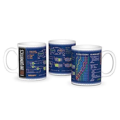 getDigital Wissenschaftsbecher Perfekte Kaffeetasse für Schüler, Studenten, Informatiker und andere Wissenschaftler 300 ml Keramik, Blau-Weiß, 1 Stück (1er Pack) von getDigital