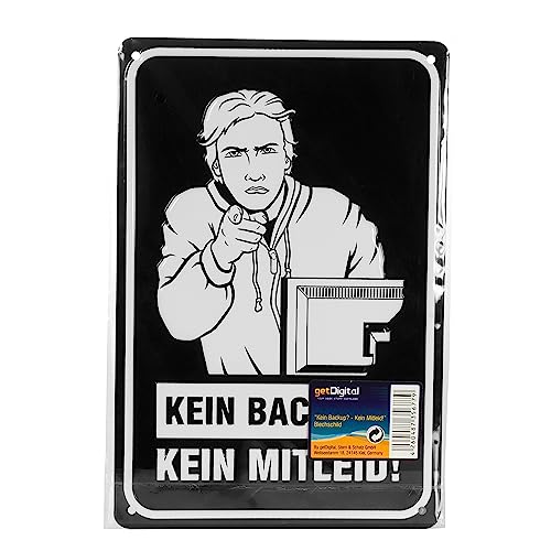 getDigital Blechschild KEIN BACKUP KEIN MITLEID | Metallschild, Dekoschild, Wandschild, Poster für Nerds, Programmierer und Sysadmins | 20x30cm von getDigital