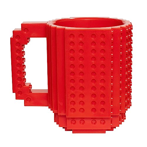 getDigital Brick Mug Bausteintasse Kaffeebecher - DIY Klemmbaustein Bauklötze Pixel Tasse - Rot, ohne Zubehör von getDigital