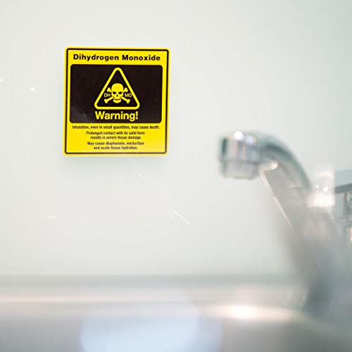 getDigital Dihydrogenmonoxid H2O Aufkleber - Chemie Geek Sticker mit DHMO Wasser Warnlabel - 9,7 x 9,7 cm von getDigital