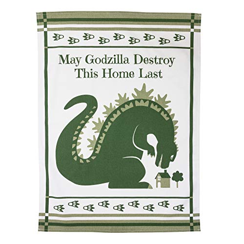 getDigital Geschirrtuch May Godzilla Destroy This Home Last - Saugstarkes Küchen-Tuch mit Godzilla Motiv - Geschirrhandtuch aus 100% Baumwolle von getDigital