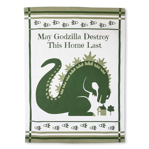 getDigital Geschirrtuch May Godzilla Destroy This Home Last - Saugstarkes Küchen-Tuch mit Godzilla Motiv - Geschirrhandtuch aus 100% Baumwolle von getDigital