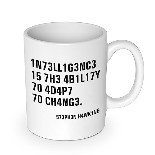 getDigital Intelligence Stephen Hawking Zitat Kaffeebecher - Lustige Büro Tasse Becher für Geeks & Nerds - Keramik 300 ml von getDigital