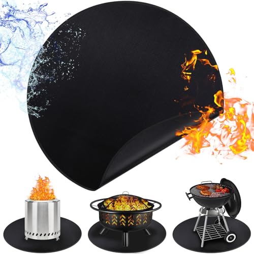 (122cm/48) Große Wiederverwendbare Feuergrubenmatte für Decking/Feuerfeste Matte/Ember Schutz/Patio und Runde Schutzmatte von getalong