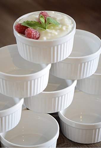 12 Stück Soufflé Souffle Förmchen Pastetenform Näpfchen - 11 cm Ø - Porzellan - 12 Stück Soufflé Souffle Förmchen Pastetenform Näpfchen - 11 cm Ø - Porzellan - von getgastro