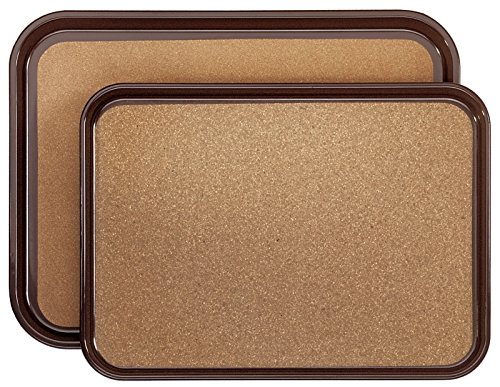 Antirutsch-Tablett, rechteckig, aus braunem ABS-Kunststoff, sehr robuste, langlebige Spezialbeschichtung mit Korkanteil, antibakteriell | ERK (A2-45,5 x 34 x 2,3 cm) von getgastro