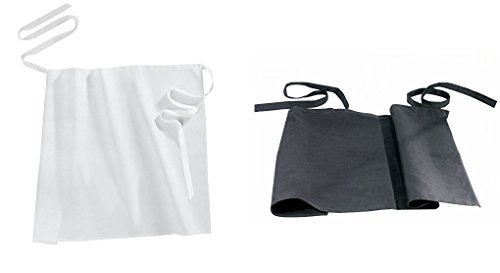 Bistro-Schürze/Vorbinder aus 100 & Baumwolle (Körper) / in weiß oder schwarz in zwei Größen: 50 x 90 oder 80 x 90 cm | ERK (A1-50 x 90 cm, Schwarz) von getgastro