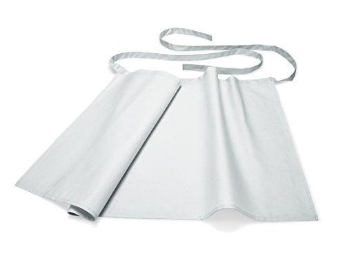 Bistroschürze aus 100 % Baumwolle - waschbar bis 60 °C, in zwei Größen (Größe 1 - Abm.: 95 x 50 cm, Größe 2 - Abm.: 95 x 100 cm) und in 3 unterschiedlichen Farben: Weiß, schwarz oder bordeaux (A1 - Abm.: 95 x 50 cm, Weiß) von getgastro