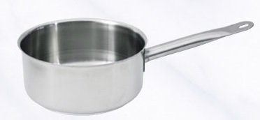 Flache Stielkasserolle mit Schüttrand Kochtopf Topf 16 cm Ø / 7,5 cm Höhe / 1,5 Liter Inhalt / Chrom-Nickel-Stahl von getgastro