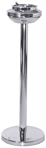 Foyer-Aschenbecher aus hochglansverchromtem Stahl, mit schwerem Fuß, Aschenbecher mit Klappmechanismus/Höhe: 60 cm | ERK von getgastro