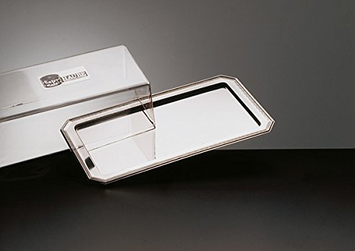 Königskuchenplatte/Tablett aus Edelstahl 18/0 mit Haube aus Polystyrol, SERIE "ELEGANCE", stapelbar und spülmaschinengeeignet / 35 x 19 cm | SUN von getgastro