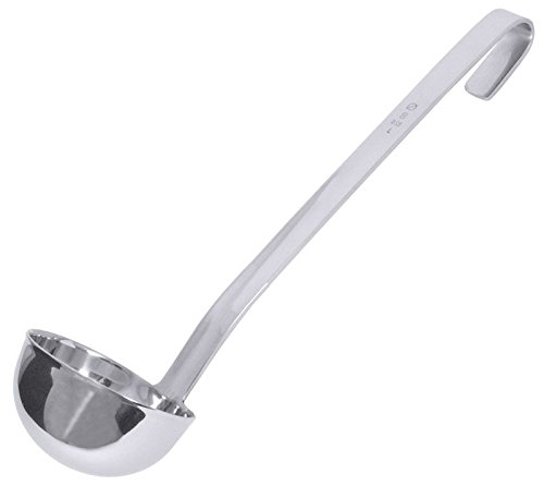 Kurze Schöpfkelle, fugenlos, aus Edelstahl 18/10, hochglänzend, schwere Qualität/Stiellänge: 22, 24 oder 26 cm | ERK (A2 - Ø dia. 8 cm) von getgastro