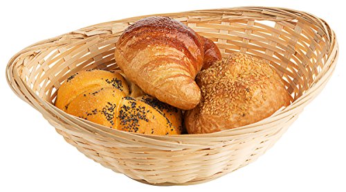 Ovaler Brotkorb aus naturhellem Bambus / Länge außen: 20, 23 oder 25 cm | ERK (A3 - 25 x 18,5 cm) von getgastro