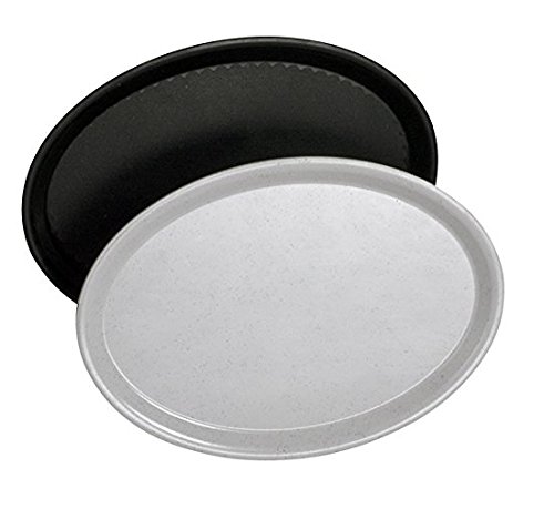 Ovales Tablett aus glasverstärktem Polyester in rutschfester oder nicht rutschfester Ausführung, fest und bruchstabil / 29 x 21 x 1,8 cm | ERK (Rutschfest, Schwarz) von getgastro