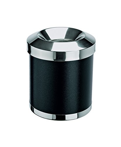 Papierkorb in schwarz aus pulverbeschichtetem Stahl, mit selbstlöschendem, abnehmbarem Feuerschutzdeckel, Deckelöffnung Ø 10 cm Papierkorb in schwarz aus pulverbeschichtetem Stahl, mit selbstlöschendem, abnehmbarem Feuerschutzdeckel, Deckelöffnung Ø 10 cm von getgastro