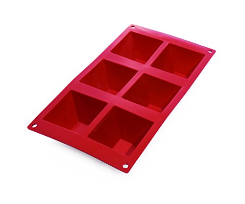 Pyramiden-Backform aus Silikon in rot - temperaturbeständig von -40 °C bis 280 °C, PREMIUM-QUALITÄT, spülmaschinentauglich (15 Formen) von getgastro
