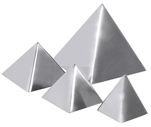 Pyramidenform aus Edelstahl, hochglänzend, schwere Qualität/Fläche: 4 x 4, 5 x 5, 6 x 6, 8,5 x 8,5 oder 12 x 12 cm | ERK (A4 - Fläche: 8,5 x 8,5 cm) von getgastro