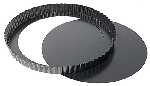 Quiche-/ Tortenbodenform aus PTFE antihaft-beschichtetem Stahlblech, mit losem Boden zum Ausheben des Backwerks, zweiteilig/Höhe: 2,5 | ERK (A2 - Ø 28 cm) von getgastro