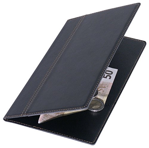Rechnungsmappe aus schwarzem und edlem Kunstleder, neutral, ohne Aufdruck / 23 x 13 cm | ERK (A1 - ohne Metallecken) von getgastro