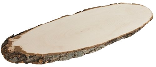Rindenbrett, natürliche Baumscheibe aus Esche mit Rinde, farblos lebensmittelecht lackiert, zum Servieren von rustikalen Speisen | ERK (Größe: 50-60 cm) von getgastro