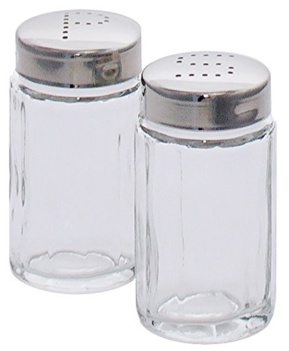 Salz-/ Pfefferstreuer aus geriffeltem Pressglas, mit Kappe aus Edelstahl 18/0 / Ø dia. Glas max. 3,8 cm, Höhe: 7 cm | ERK (Pfefferstreuer) von getgastro
