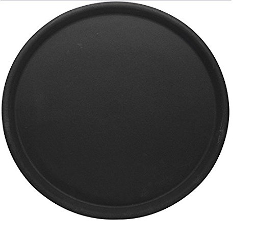 Tablett, rund und rutschfest (auch im nassen Zustand), aus gummilaminiertem Schichtstoff, unzerbrechlich/Farbe: Schwarz oder braun | ERK (A4 - Ø Dia. 43 cm, Schwarz) von getgastro