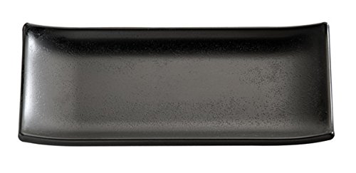 Tablett (rechteckig), SERIE"ZEN", aus Melamin, perfekt für asiatische Köstlichkeiten, stapelbar und spülmaschinenfest, in schwarz oder weiß / 22,5 x 9,5 x 3 cm | SUN (schwarz) von getgastro