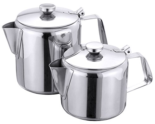 Teekanne aus Edelstahl 18/10, mit Ausgusssieb und Scharnierdeckel/Inhalt: 0,8 oder 2,8 Liter | ERK (A2 - Inhalt: 2,8 Liter) von getgastro