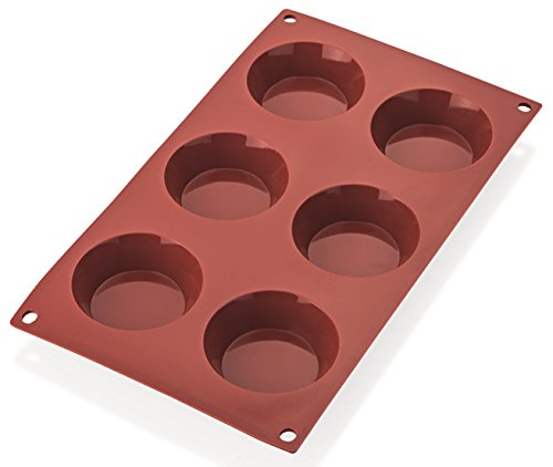 getgastro Tortelette Backform aus Silikon in rot, 6 oder 8 Formen, Premium-QUALITÄT / 30 x 17,5 cm (A1-6 Formen) von getgastro