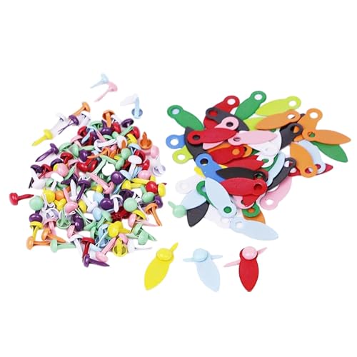 100 Bilderrahmen-Drehknöpfe und Mini-Brads Set, gemischte Farben, flache Metall-Bilderaufhänger für Bastelarbeiten, Scrapbooking, Foto-Display von getuse