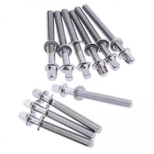 2 x 10 x Trommeldichte Schraubstangen, Universal-Ersatz-Percussion-Teile, Spannstäbe, Trommelzubehör von getuse