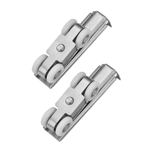 2 x Edelstahl-Schiebetürrollen – Kugellager-Schienenräder für leisen Betrieb (9,15 x 2,25 cm) von getuse