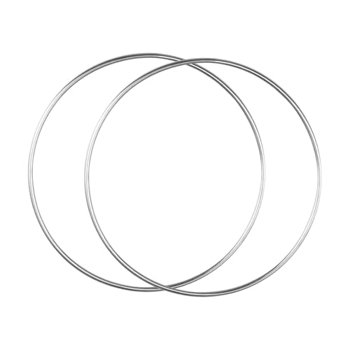 2 x Metall-Blumen-Reifen, Wandbehang, Basteln, Kreis-Dekoration, silberfarbener Tafelaufsatz, Kranz, Ringe für DIY, Geburtstag, Hochzeit, Durchmesser 40 cm von getuse