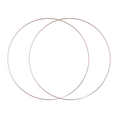 2 x Metallringe mit Blumenmuster, Metallringe, schlank, Makramee, Kranz, Ringe für Handwerk, Urlaub, Duschen, Dekoration, Partyzubehör, Roségold, 20 cm von getuse