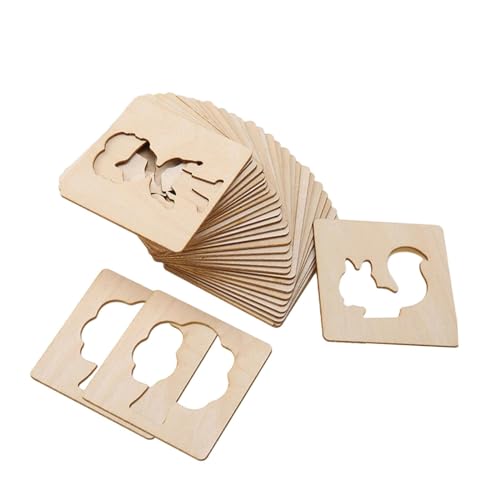 32-teilige Zeichenschablonen für Kinder aus Holz, pädagogische DIY-Malschablonen 7,5x7,5 cm für Kleinkinder Kunsthandwerk- 32 Stück 32-teilige Zeichenschablonen für Kinder aus Holz, pädagogische DIY-Malschablonen 7,5x7,5 cm für Kleinkinder Kunsthandwerk- 32 Stück von getuse