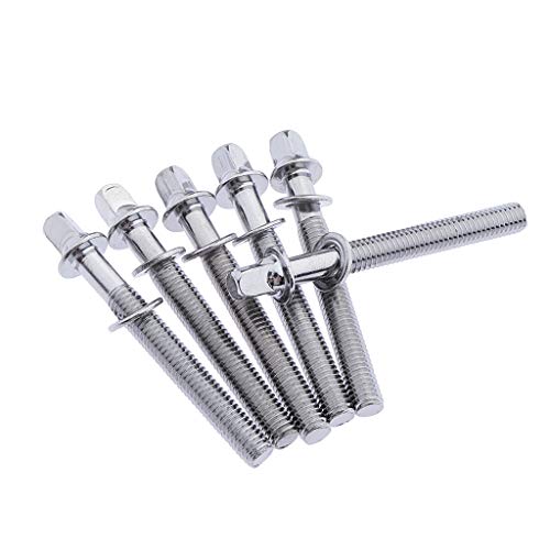 6 Stück silberfarbene 5,1 cm Trommelspannstangen für Tom Snare Drum Build Zubehör von getuse