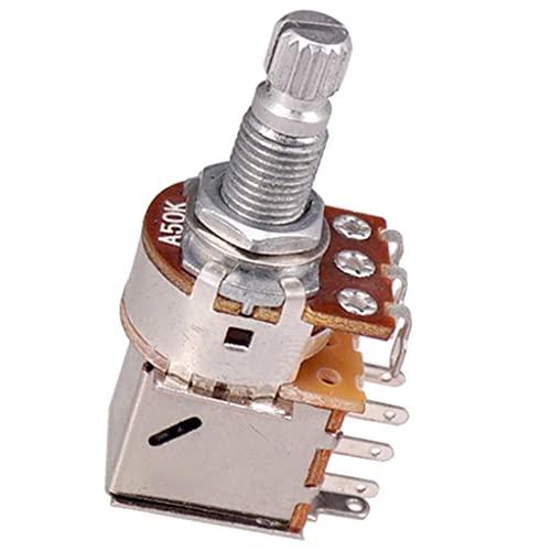 A50K B50K Push-Pull-Potentiometer mit langem Schaft, Audio-Kegel-Potentiometer für Bassgitarre, 18 mm Schaft A50K B50K Push-Pull-Potentiometer mit langem Schaft, Audio-Kegel-Potentiometer für Bassgitarre, 18 mm Schaft von getuse