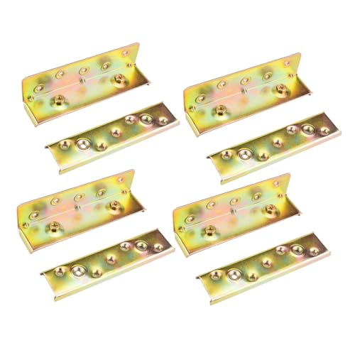 Bettschienenhalterungen, Eisenholz, Bettgestellverbinder, Verbindungsbeschläge, stabile Schrauben nicht im Lieferumfang enthalten, einfach zu installieren, 15,2 cm, 2 mm dick, 4 Stück Bettschienenhalterungen, Eisenholz, Bettgestellverbinder, Verbindungsbeschläge, stabile Schrauben nicht im Lieferumfang enthalten, einfach zu installieren, 15,2 cm, 2 mm dick, 4 Stück von getuse