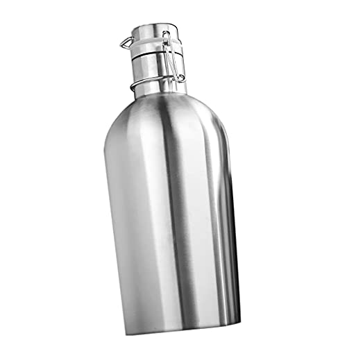 Edelstahl-Bierzüchter mit Deckel, isolierter Getränkebehälter für heiße und kalte Getränke, tragbare Flasche für Zuhause, Bar, Außenbereich, 1,8 l von getuse