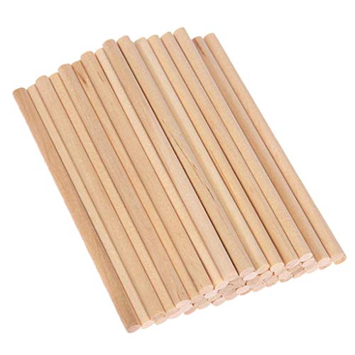 Holzstäbe zum Basteln, 50 Stück, runde Holzdübel, 5 mm, in verschiedenen Größen, 10 cm, 15 cm, 20 cm, Bastelstäbe, runde Dübel, 10 x 0,5 cm Holzstäbe zum Basteln, 50 Stück, runde Holzdübel, 5 mm, in verschiedenen Größen, 10 cm, 15 cm, 20 cm, Bastelstäbe, runde Dübel, 10 x 0,5 cm von getuse