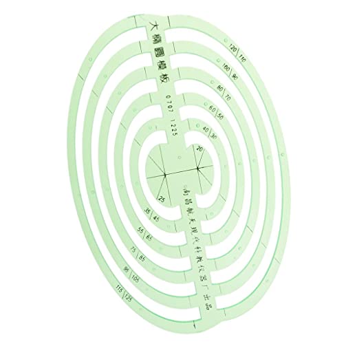 Kunststoff-Zeichenschablonen, geometrische Lineale, groß, oval, 1 Stück von getuse