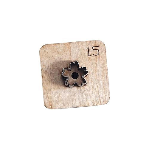 Leder-Stanzschablone in Blumenform, Holzschablone für Rucksäcke, Taschen, Schmuckherstellung, Bastelbedarf (1 Stück), 15 mm von getuse