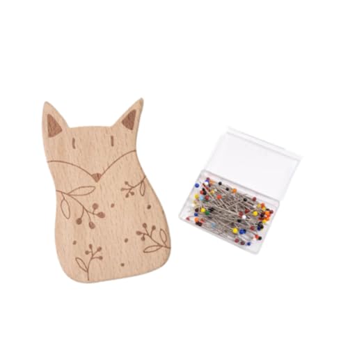 Nadelhalter aus Holz mit 100 Nadeln, Zubehör, Nähnadelhalter, Nadelhalter, Organizer für Stickerei, Stricken, Handwerk, Fuchs von getuse
