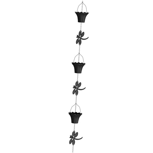 Regenkette funktionelle Dachrinne mit dekorativen Auffangschalen aus Zinkblech für Garten Terrasse und Überdachung - schwarz Regenkette funktionelle Dachrinne mit dekorativen Auffangschalen aus Zinkblech für Garten Terrasse und Überdachung - schwarz von getuse