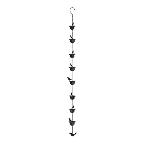 Regenwasserfangkette mit Vogel-Design für Dachrinnen und Dächer, Dunkelbronze, 2,4 m von getuse