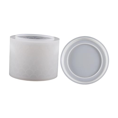 Runde Tasse, Silikonguss, zylindrisches Kerzenglas mit Deckel, handgefertigtes Zubehör, Blumentopf, dekorativer Aufbewahrungsbehälter, Fischschuppen-Muster Runde Tasse, Silikonguss, zylindrisches Kerzenglas mit Deckel, handgefertigtes Zubehör, Blumentopf, dekorativer Aufbewahrungsbehälter, Fischschuppen-Muster von getuse