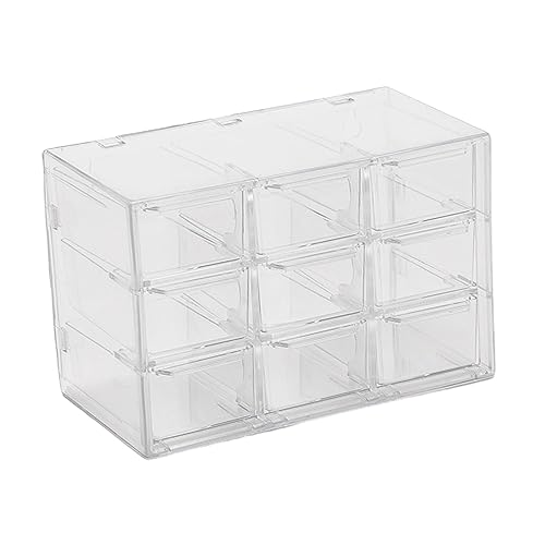 Schreibtisch-Organizer mit Schubladen für Ohrringe und Bastelbedarf, transparente Aufbewahrungsbox mit mehreren Schubladen für Schmuckperlen, Zubehör, transparenter Kunststoff-Organizer für von getuse