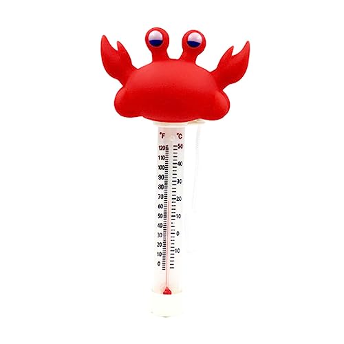 Schwimmendes Wasserthermometer für Pool, Schwimmbad, Teich und Aquarium, Cartoon Design mit Skala in °F/°C, 22x10 cm- Krabbe von getuse